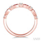 1.35 MM Ruby and 1/6 Ctw Round Cut Diamond Precious Stone Wedding Band in 14K Rose Gold
