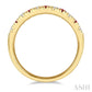 2.3 MM Ruby and 1/4 Ctw Round Cut Diamond Precious Wedding Band in 14K Yellow Gold