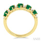 4X3 MM Oval Shape Emerald and 1/6 Ctw Round Cut Diamond Precious Band in 14K Yellow Gold