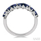 4X3 MM Pear Shape Sapphire and 1/6 Ctw Round Cut Diamond Precious Band in 14K White Gold