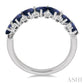 4X3 MM Pear Shape Sapphire and 1/6 Ctw Round Cut Diamond Precious Band in 14K White Gold