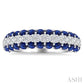 1/2 Ctw Round Cut Diamond Center and 2.4 MM Sapphire Border Precious Band in 14K White Gold
