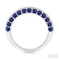 1/2 Ctw Round Cut Diamond Center and 2.4 MM Sapphire Border Precious Band in 14K White Gold