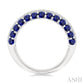 1/2 Ctw Round Cut Diamond Center and 2.4 MM Sapphire Border Precious Band in 14K White Gold