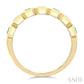 4X3 MM Octagonal Shape Emerald and 5/8 Ctw Emerald Cut Diamond 7 Stone Bezel Set Precious Fashion Band in 14K Yellow Gol