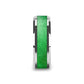 LAWRENCE Tungsten Carbide Bevel Edged Men’s Ring with Sparkling Green Inlay - 8mm