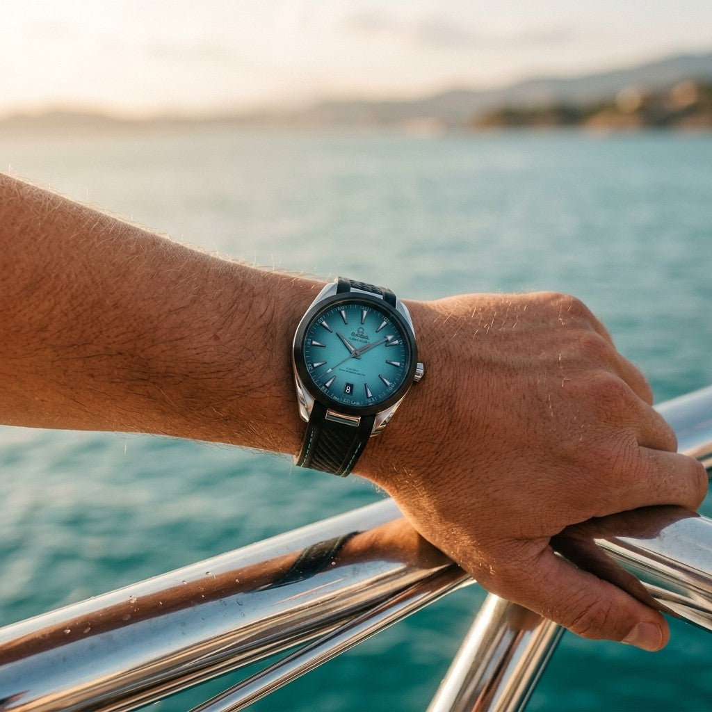 Omega Seamaster Aqua Terra 150M 41 mm — Steel on Rubber Strap (220.32.41.21.03.001) — lifestyle