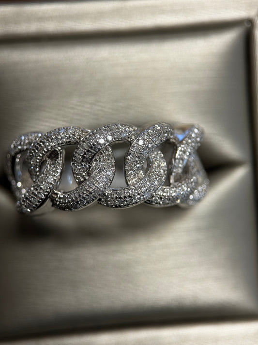 10.5MM CUBAN LINK DIAMOND RING 10k SOLID GOLD .65CTW