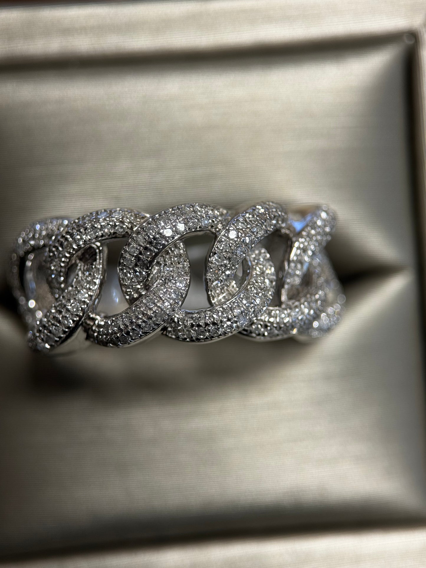 10.5MM CUBAN LINK DIAMOND RING 10k SOLID GOLD .65CTW