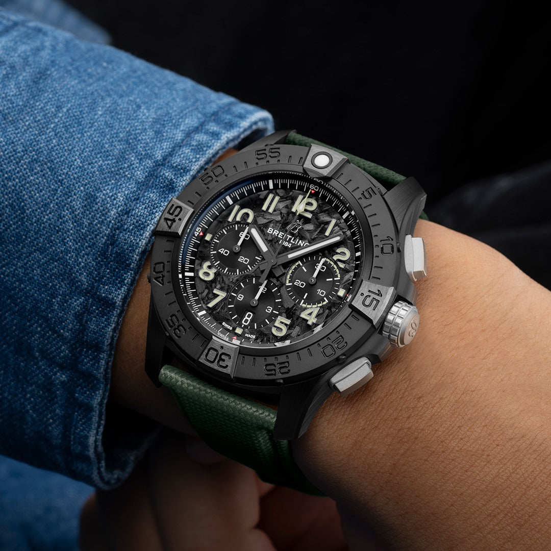 Breitling Super Avenger B01 Chronograph 46 Night Mission — Carbon Dial