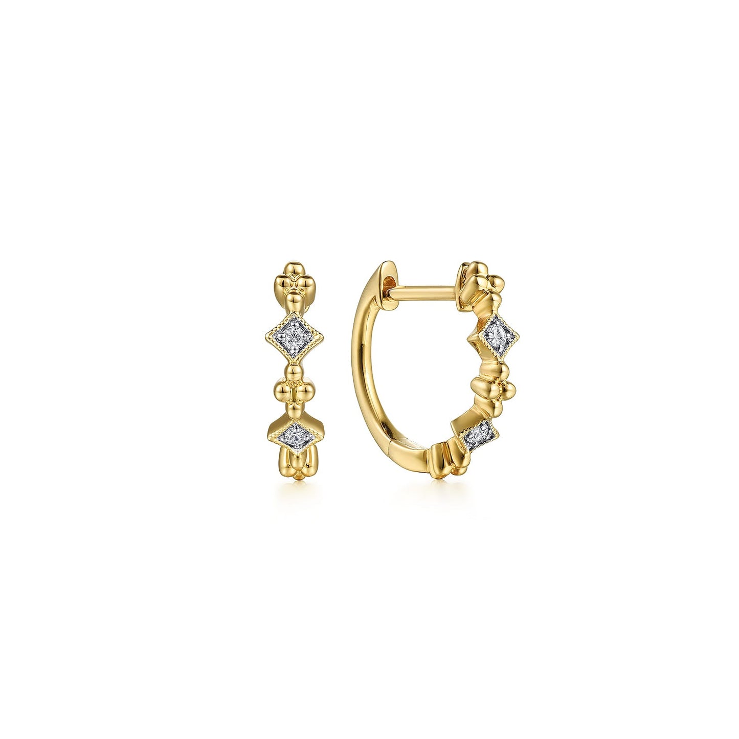 Gabriel & Co. 14K Yellow Gold Diamond Huggie Earrings .04CTW