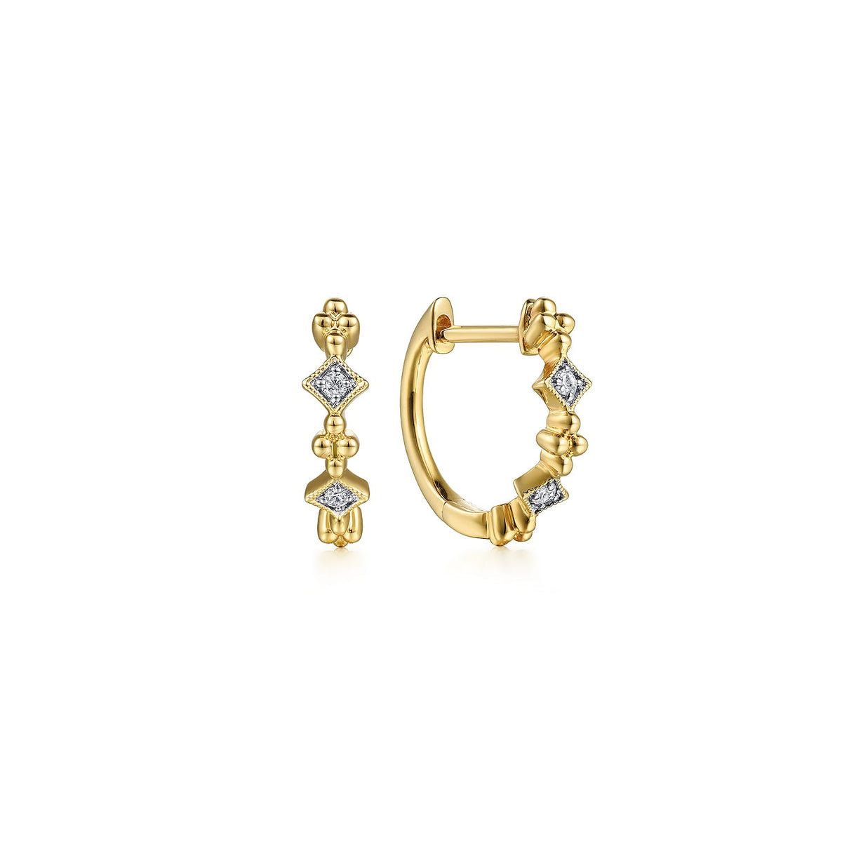 Gabriel & Co. 14K Yellow Gold Diamond Huggie Earrings .04CTW