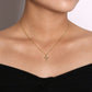Gabriel & Co. 14K Yellow Gold Diamond Cross Pendant Necklace .01CTW