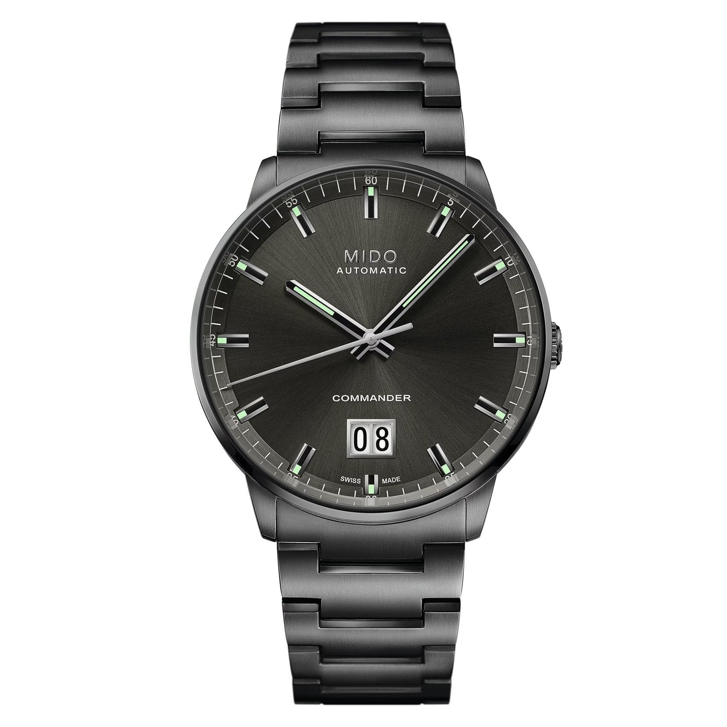 Mido Commander Big Date — Stainless Steel / Anthracite Dial