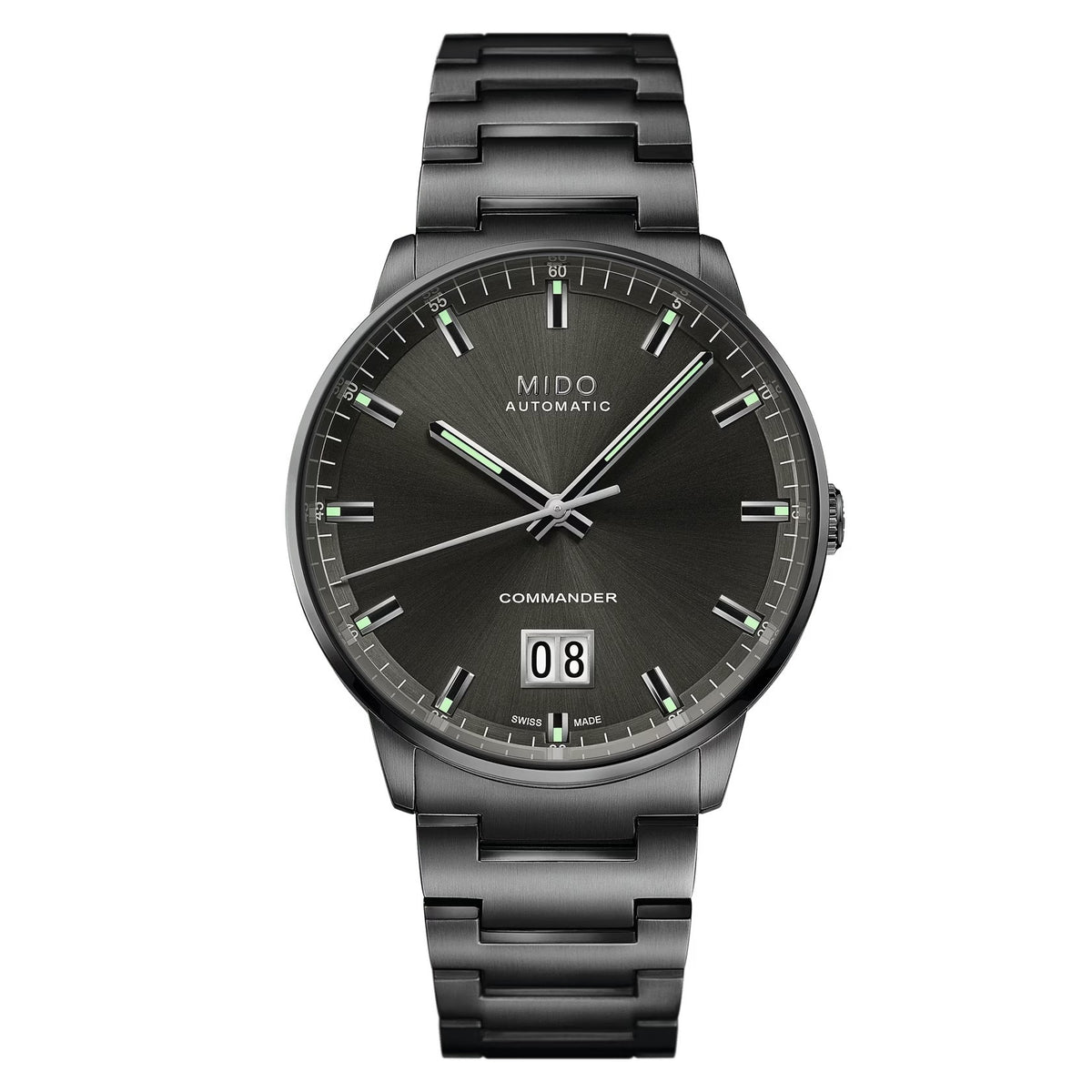 Mido Commander Big Date — Stainless Steel / Anthracite Dial