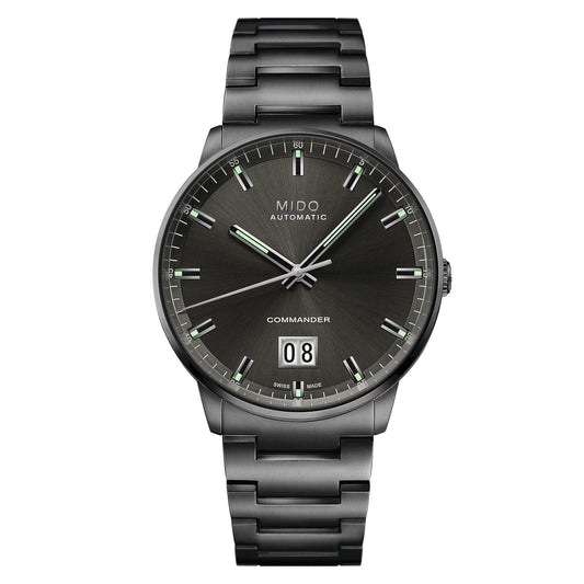 Mido Commander Big Date — Stainless Steel / Anthracite Dial