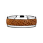 STAVE Whiskey Barrel Inlaid Titanium Men's Wedding Band With Domed Polished Edges Made From Genuine Whiskey Barrels - 8m