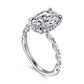Gabriel & Co. Adeena - 14K White Gold Oval Hidden Halo Diamond Engagement Ring 10.5X7 SEMI .35CTW