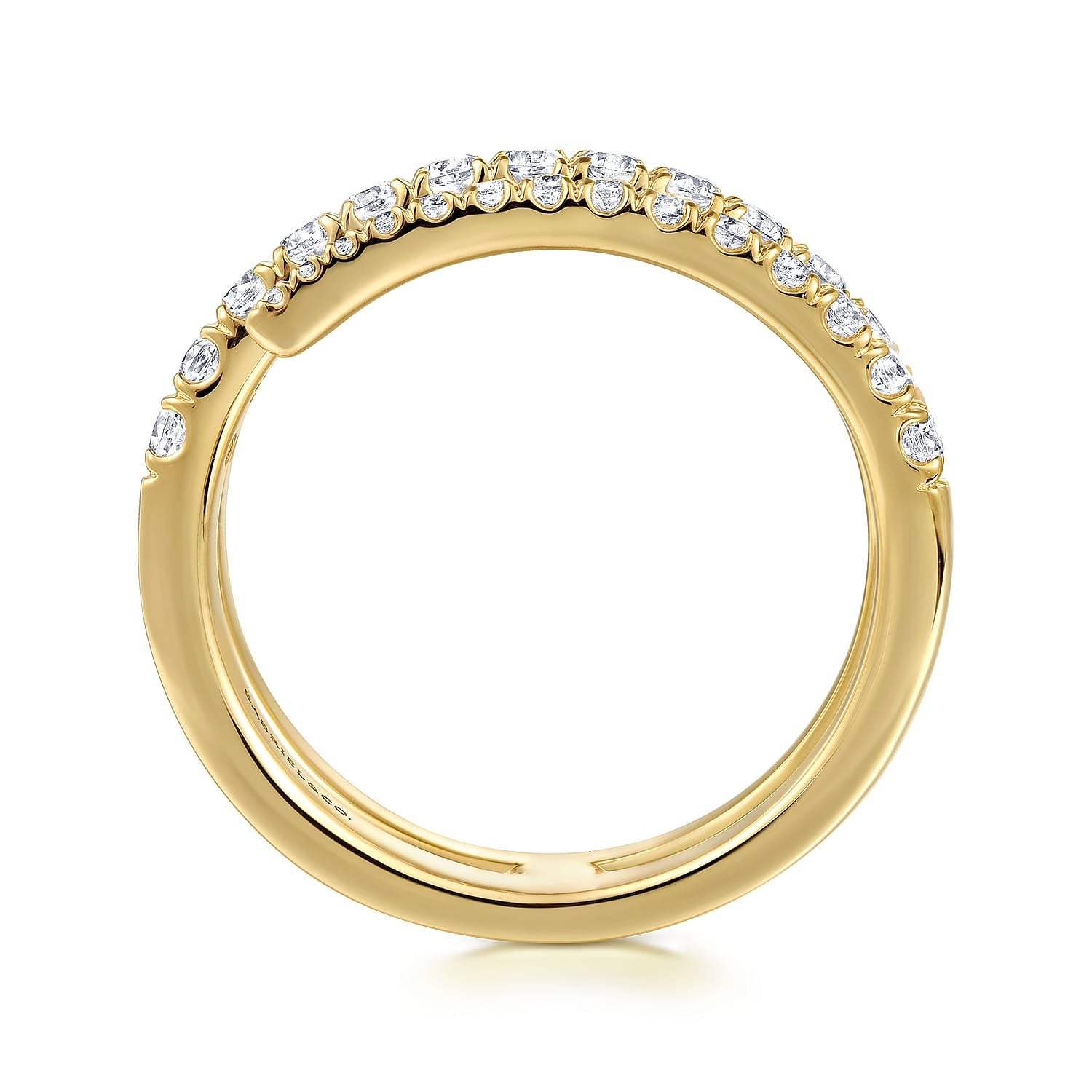 Gabriel & Co. 14K Yellow Gold Diamond Spikes Wrap Ladies Ring Kaslique 3/4ctw