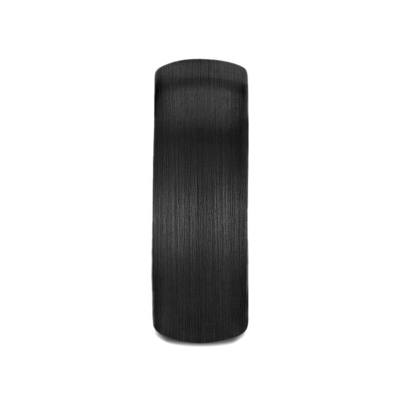 RAIDER Domed Brush Finished Black Tungsten Wedding Band - 2mm - 12mm - 6mm