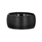 MILWAUKEE Round Black Tungsten Carbide Ring with Brushed Finish - 12mm