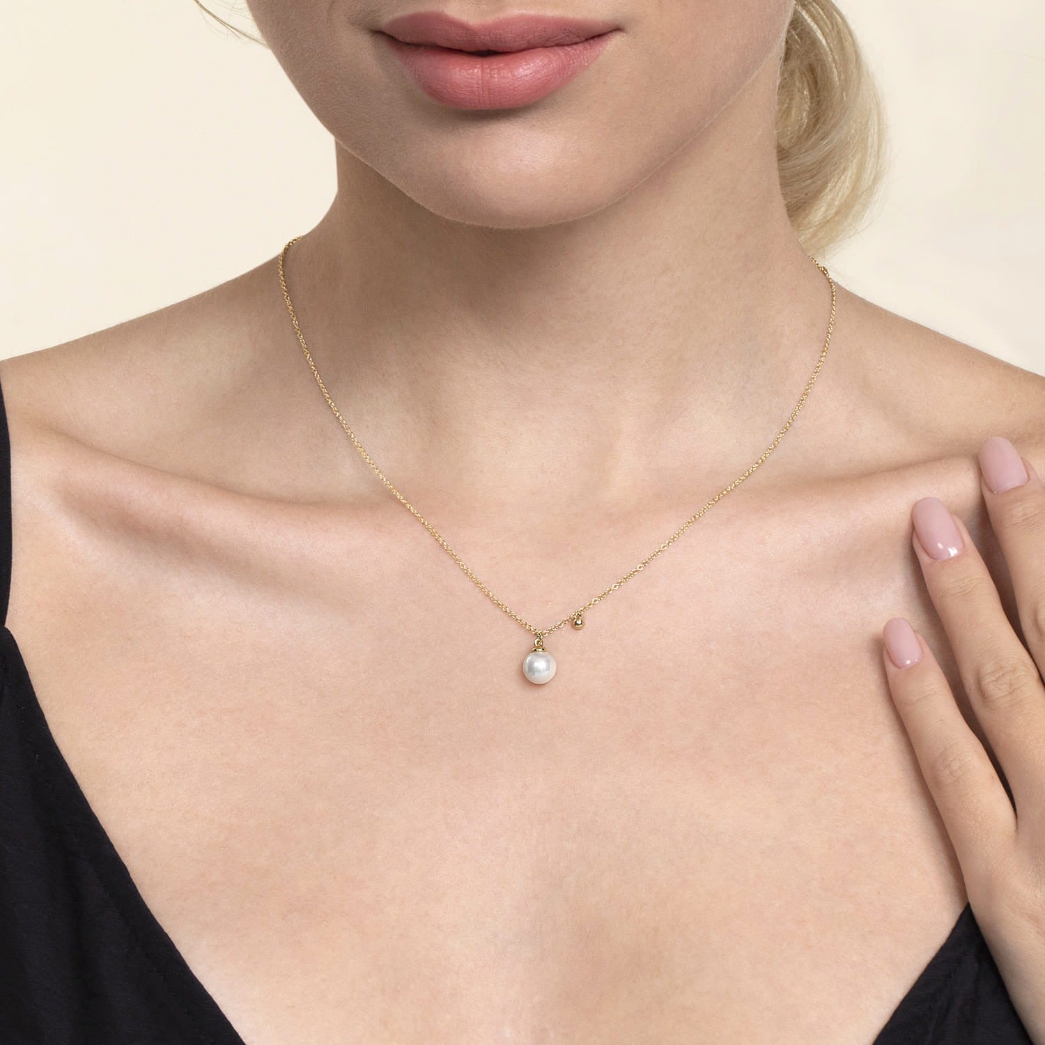 Gabriel & Co. 14K Yellow Gold Pearl Drop Necklace