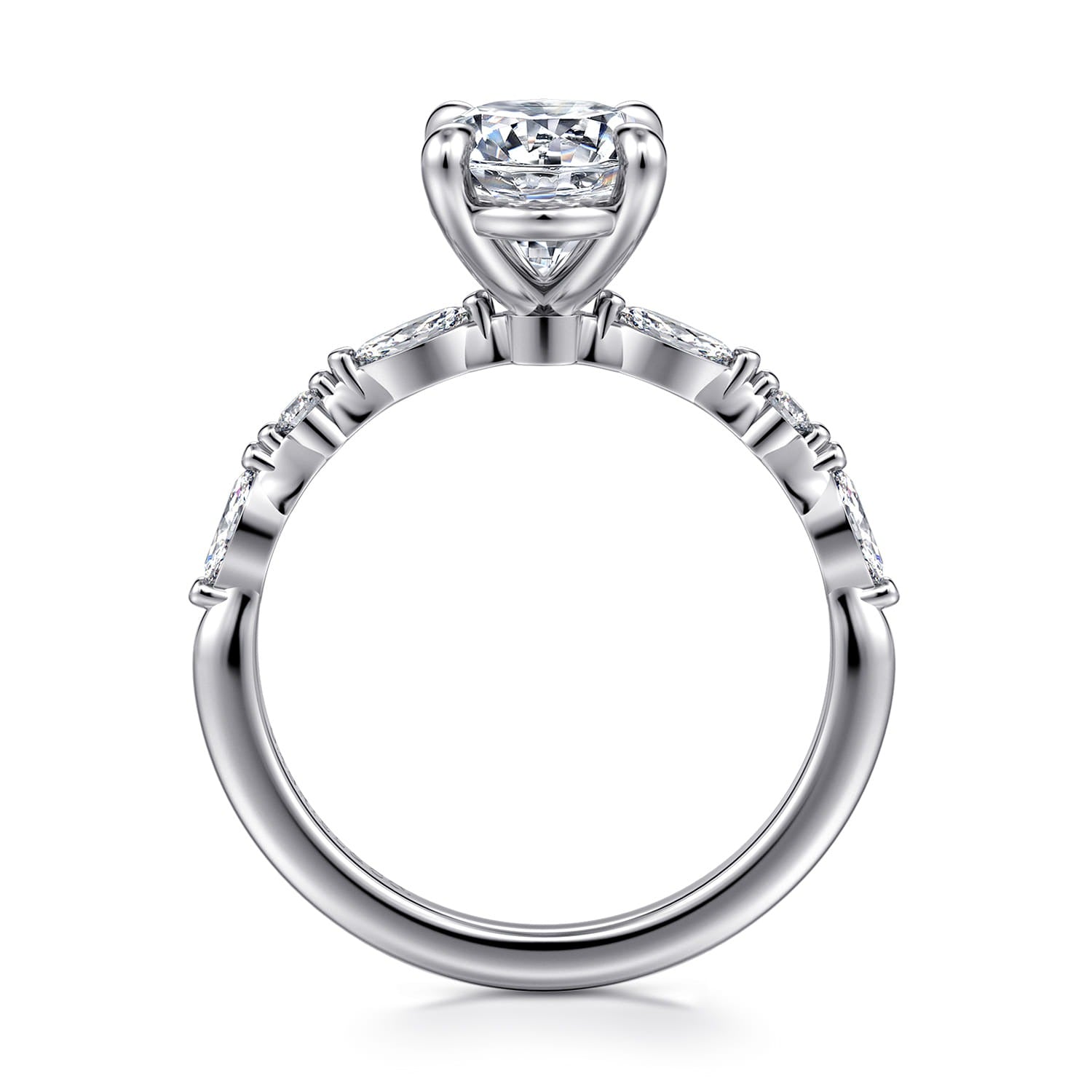 Gabriel & Co. Perry - 14K White Gold Oval Diamond Engagement Ring 10.5X7 SEMI 1/3CTW