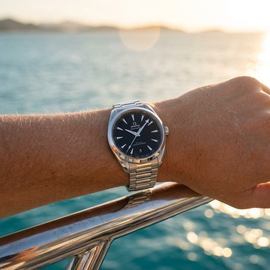 Omega Seamaster Aqua Terra 150M 38 mm — Steel on Steel — lifestyle
