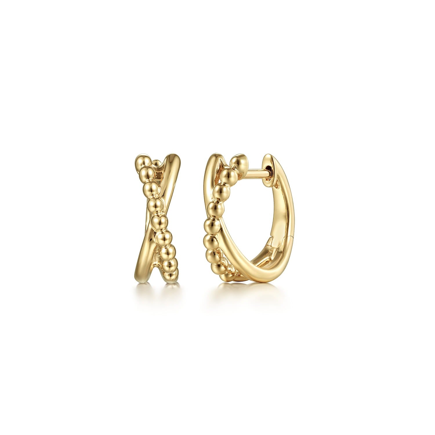 Gabriel & Co. 14K Yellow Gold Bujukan Twisted Huggie Earrings