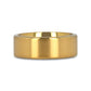 AURELIANO Yellow Gold Plating Titanium Men's Wedding Band With Flat Brushed Finish Center And Rounded Polished Edges - 8