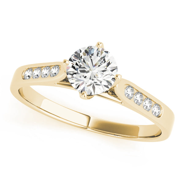 Single Row Channel Set Peg Head Engagement Ring