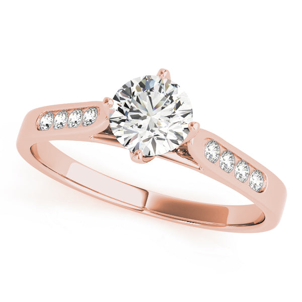 Single Row Channel Set Peg Head Engagement Ring