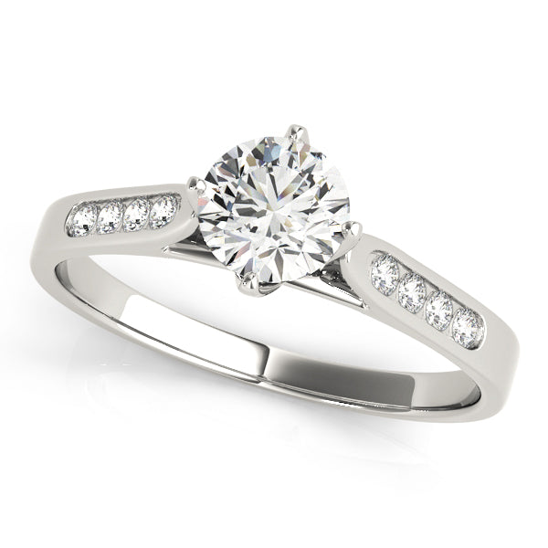 Single Row Channel Set Peg Head Engagement Ring