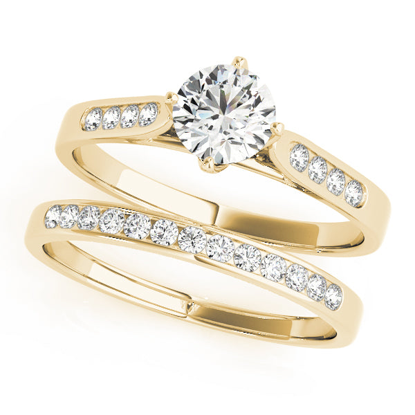 Single Row Channel Set Peg Head Engagement Ring