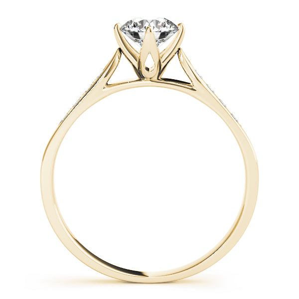 Single Row Channel Set Peg Head Engagement Ring