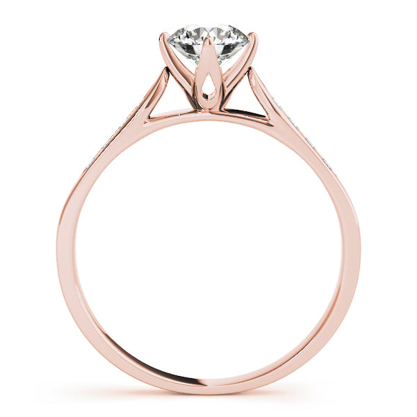 Single Row Channel Set Peg Head Engagement Ring