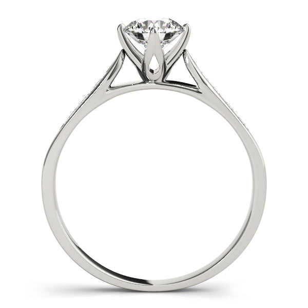 Single Row Channel Set Peg Head Engagement Ring
