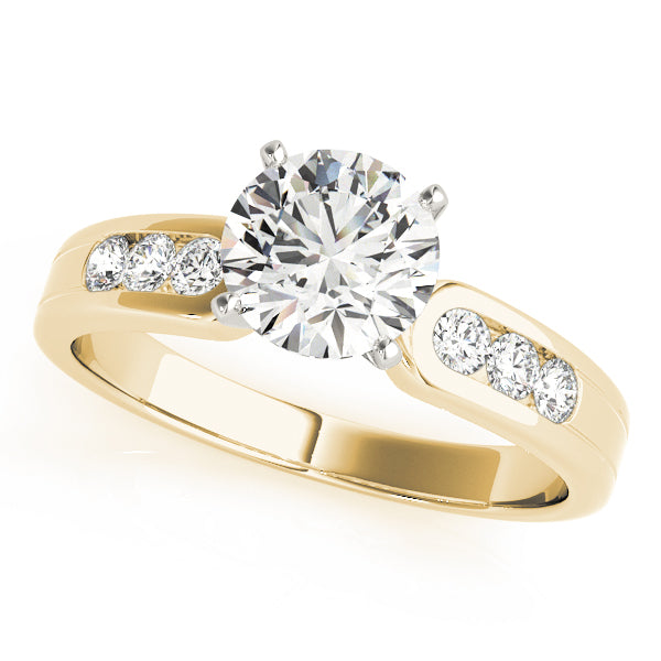 Single Row Channel Set Peg Head Engagement Ring