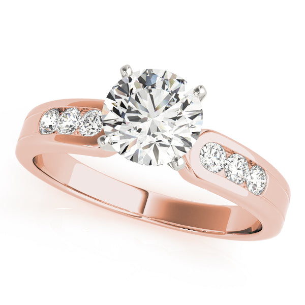Single Row Channel Set Peg Head Engagement Ring