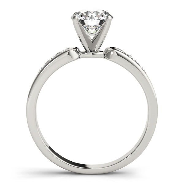 Single Row Channel Set Peg Head Engagement Ring