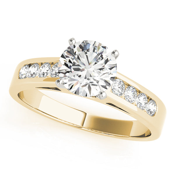 Single Row Channel Set Engagement Ring
