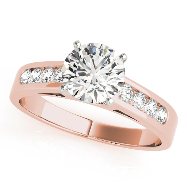 Single Row Channel Set Engagement Ring