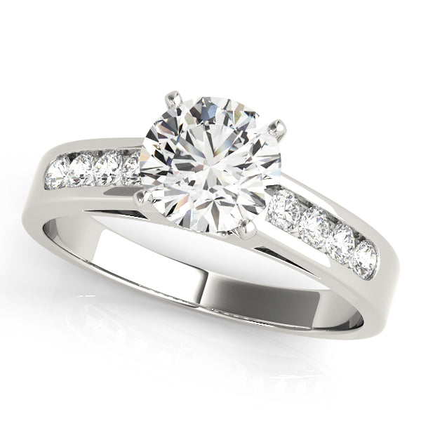 Single Row Channel Set Engagement Ring