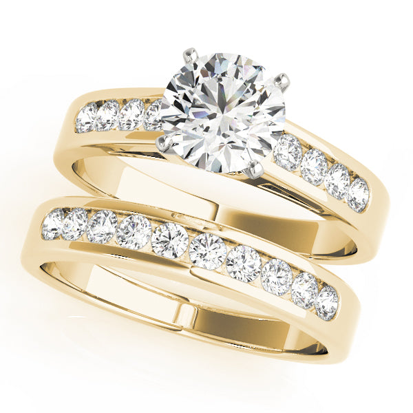 Single Row Channel Set Engagement Ring