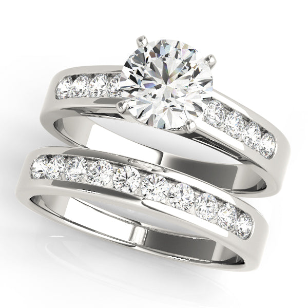 Single Row Channel Set Engagement Ring