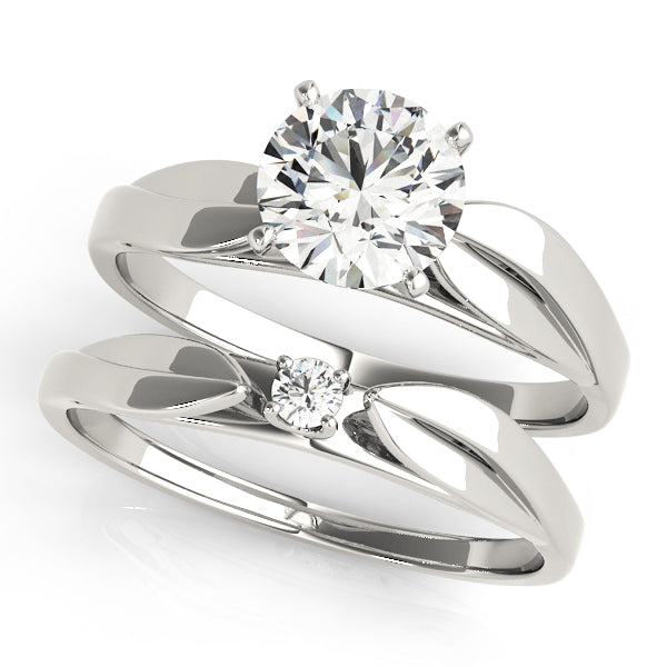 Solitaire Split Shank Engagement Ring