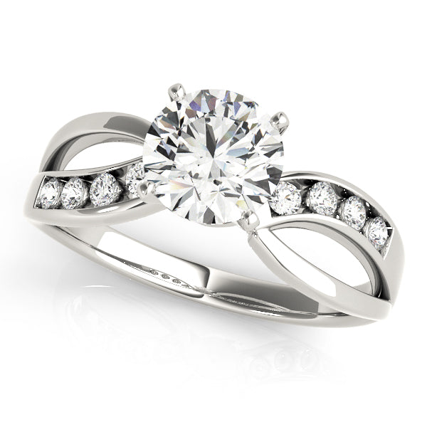 Channel Set Bypass Peg Head Engagement Ring