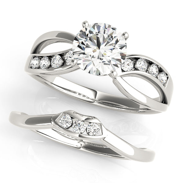 Channel Set Bypass Peg Head Engagement Ring