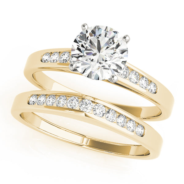 Single Row Channel Set Engagement Ring