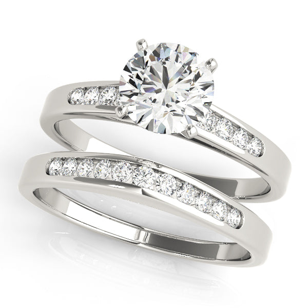 Single Row Channel Set Engagement Ring